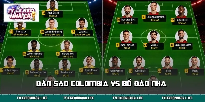 Dàn sao Colombia vs Bồ Đào Nha & quyết tâm cao độ