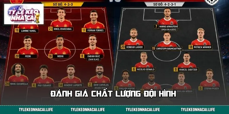 Đánh giá chất lượng đội hình Tây Ban Nha - Áo